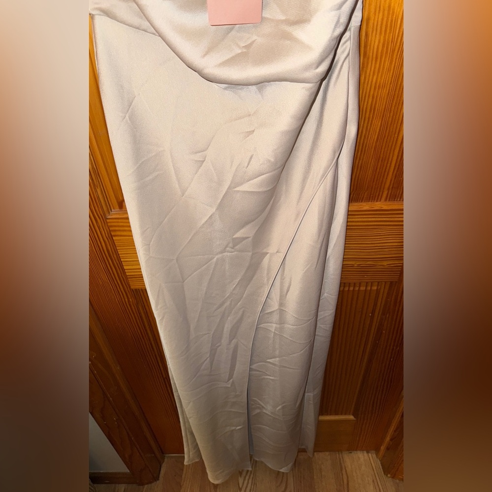 BHLDN Elegant One-Shoulder Cream Dress NWT - Picture 8 of 10